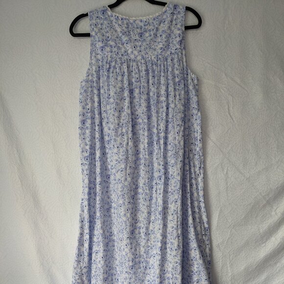 EILEEN WEST Cotton Floral Print Ballet Nightgown Lace Trim Lavender Size Medium - Picture 9 of 9